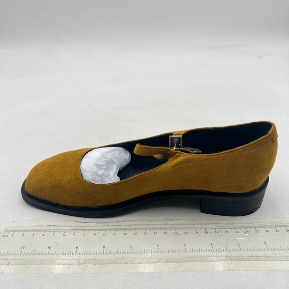 XYD Olive Low Heel Mary Janes Square Toe Slender Strap Chunky Pumps Casual Shoes - Picture 2 of 8